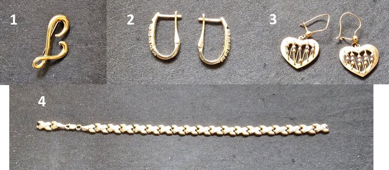 Cercel, pandantiv, lant, cruce – aur 14k